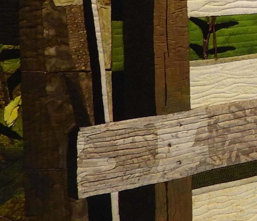 Ohio Barn in Early Morning Light a quilt by LeAnn Hileman - Detail
