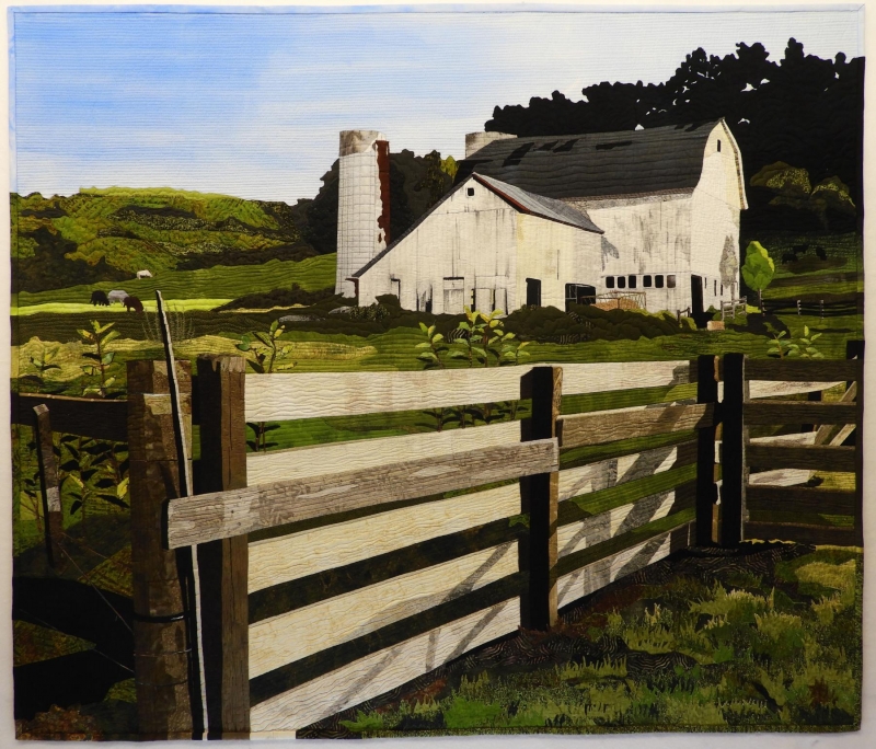 Ohio Barn in Early Morning Light a quilt by LeAnn Hileman