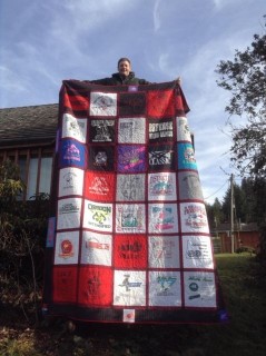 Karen Downs' tee shirt quilt for her son John