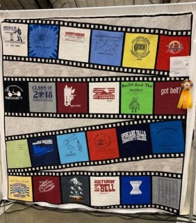 Darleene Boller's tee shirt quilt for her grandson's high school graduation