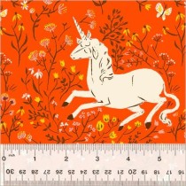 Heather Ross 20th Anniversary Unicorn 39657A-7 Orange for Windham Fabrics - By The Yard