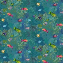 Coral Reef Digital Fish Y4378-104 Teal